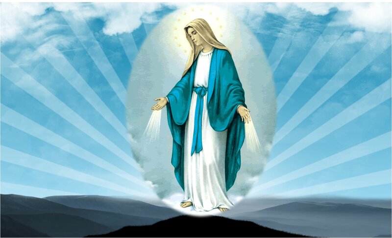 Woman in Blue and White Robe
