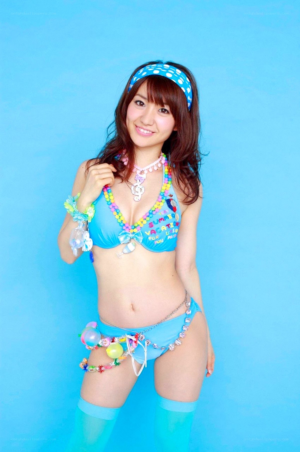 woman in blue bikini