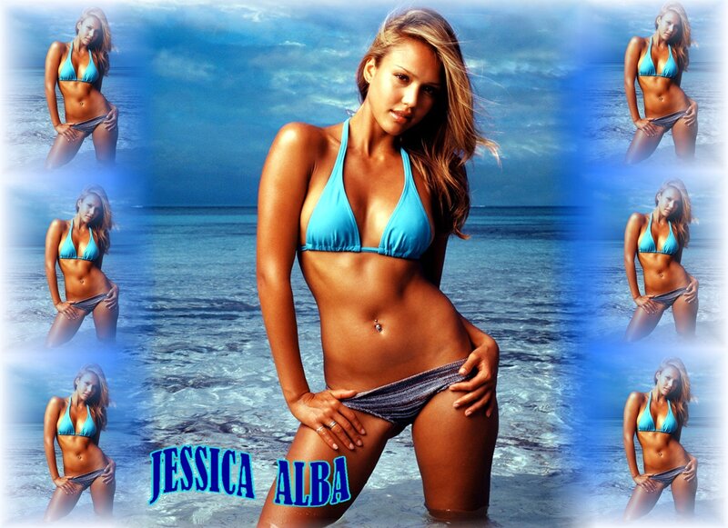 Woman in Blue Bikini — Confident, Afternoon