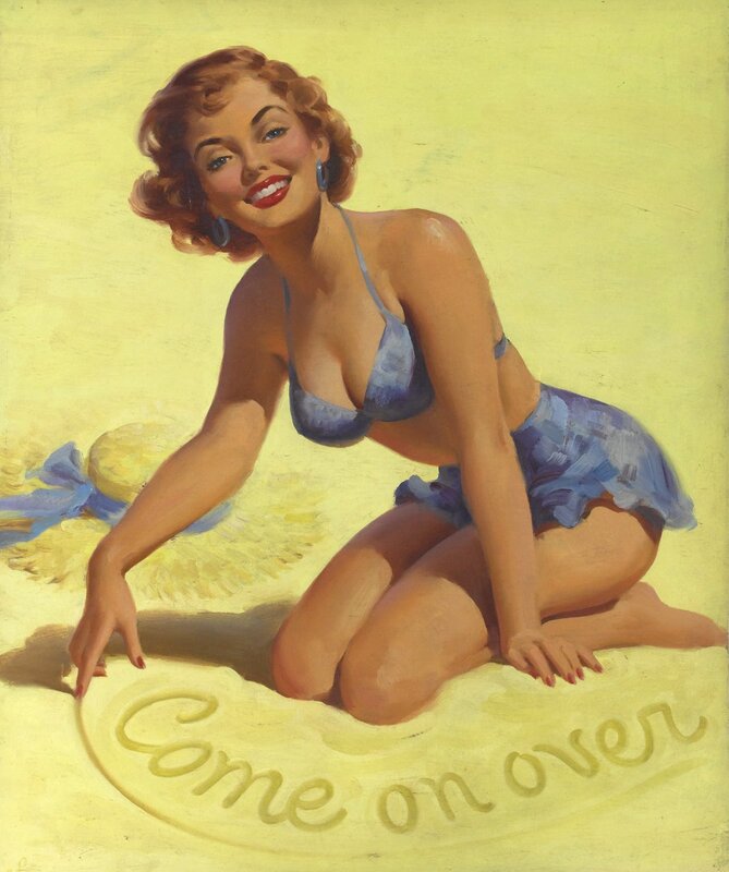 Woman in blue bikini on beach
