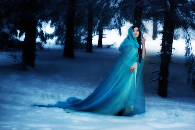 Woman in Blue Cloak — Mystical