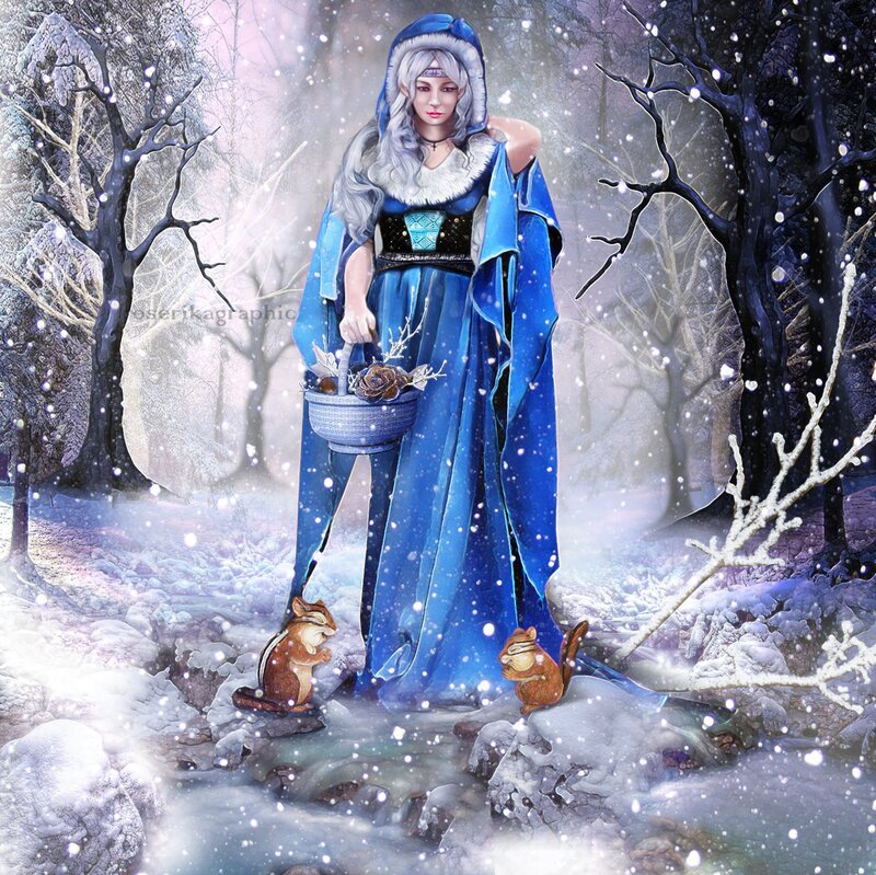 Woman in Blue Cloak — Serene