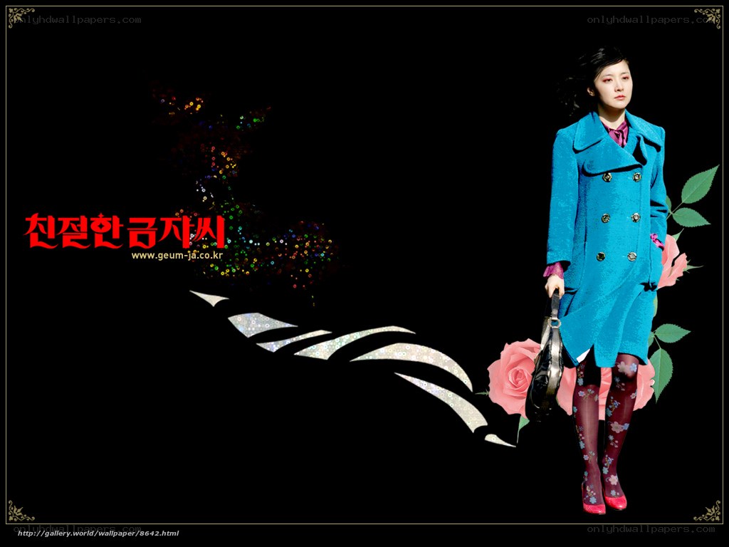woman in blue coat with roses