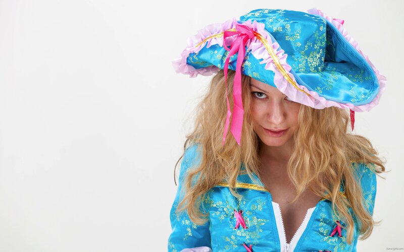 woman in blue costume