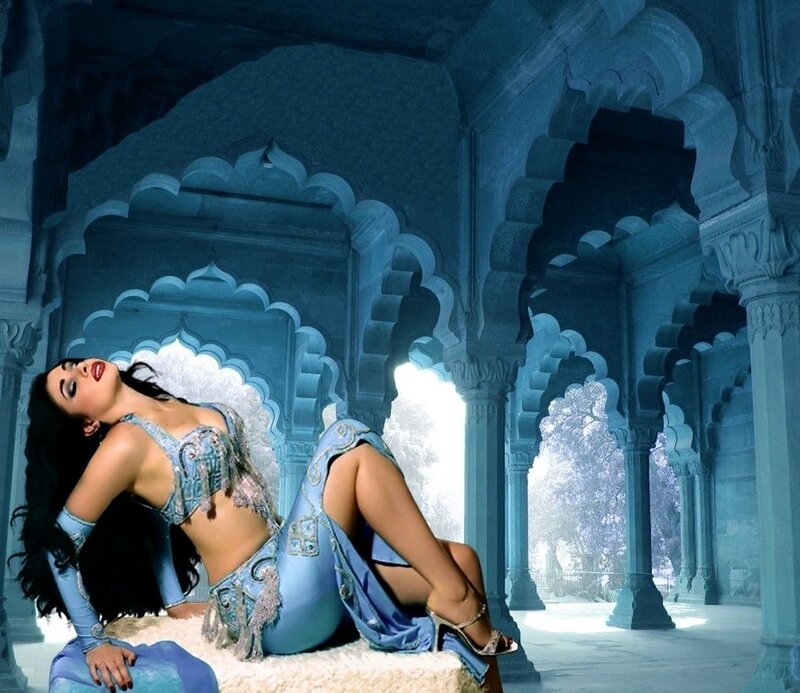 woman in blue costume