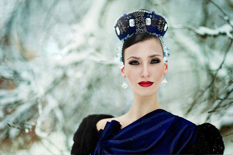 Woman in Blue Crown
