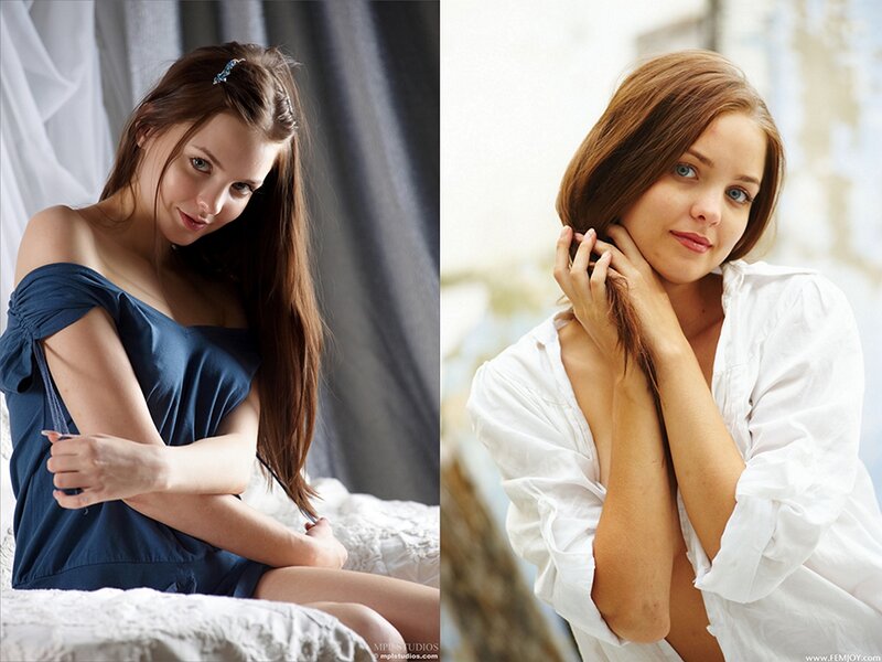 Woman in Blue Dress — Calm, Photograph, Bed