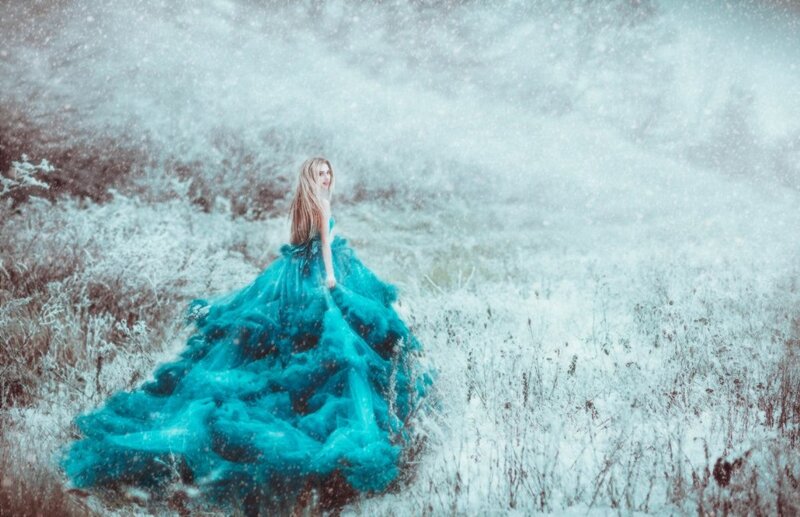 Woman in Blue Dress — Cold