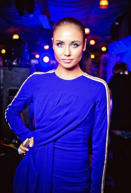 Woman in Blue Dress — Confident, Night, Photograph, Makeup