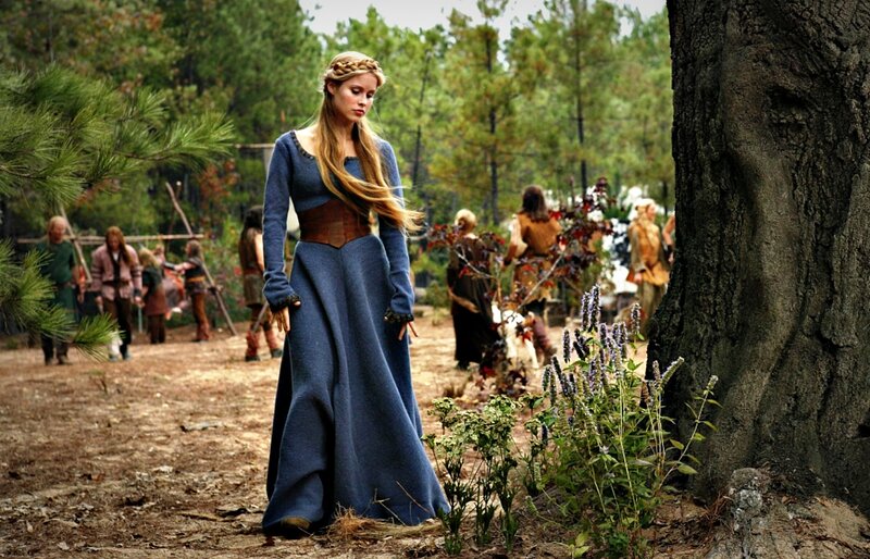 Woman in Blue Dress — Dramatic, Afternoon, Photograph, Forest