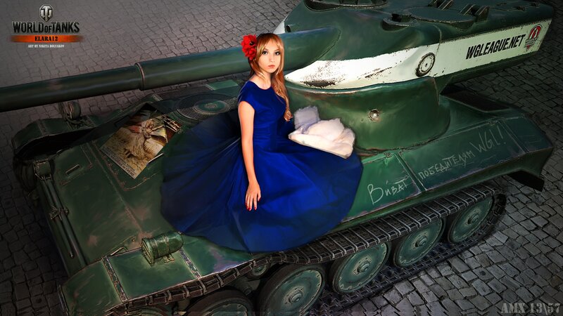 Woman in Blue Dress — Dramatic, Digital Art, Tank