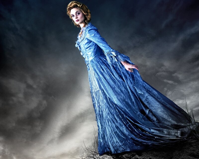Woman in Blue Dress — Dramatic, Night, Photograph, Clouds