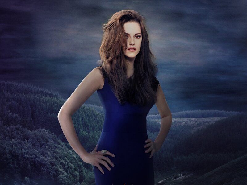 Woman in Blue Dress — Dramatic, Night, Photograph, Forest