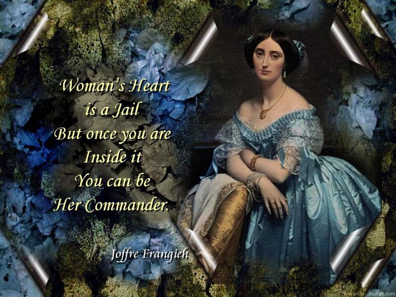 Woman in Blue Dress — Dramatic, Painting, Necklace