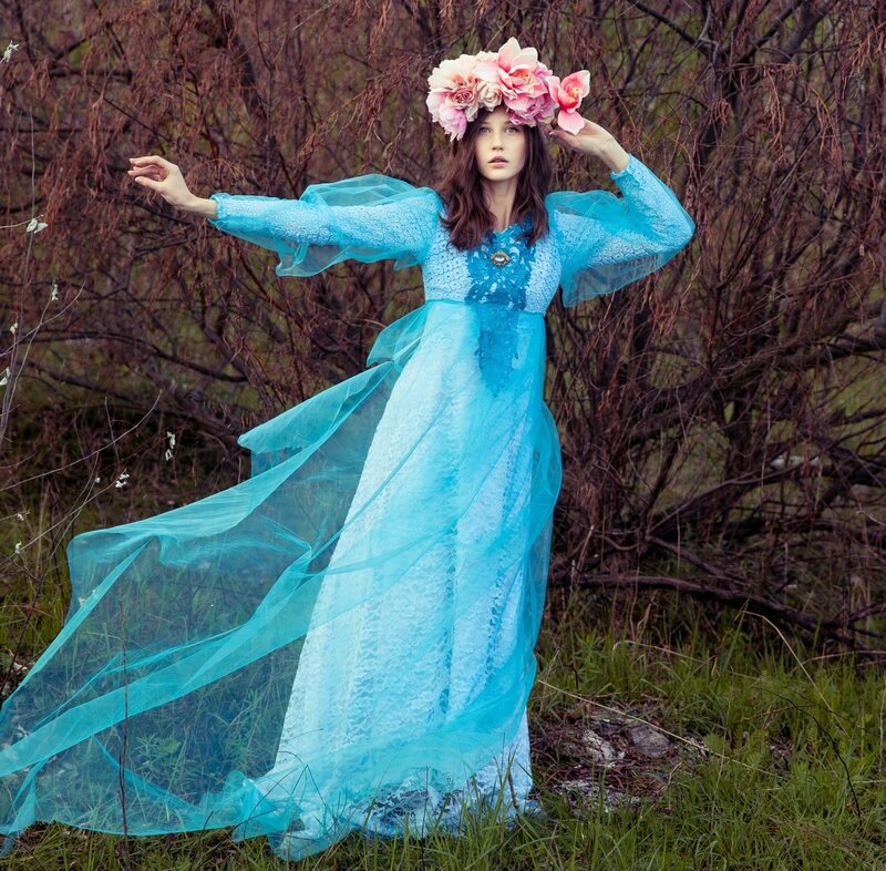 Woman in Blue Dress — Dramatic, Spring
