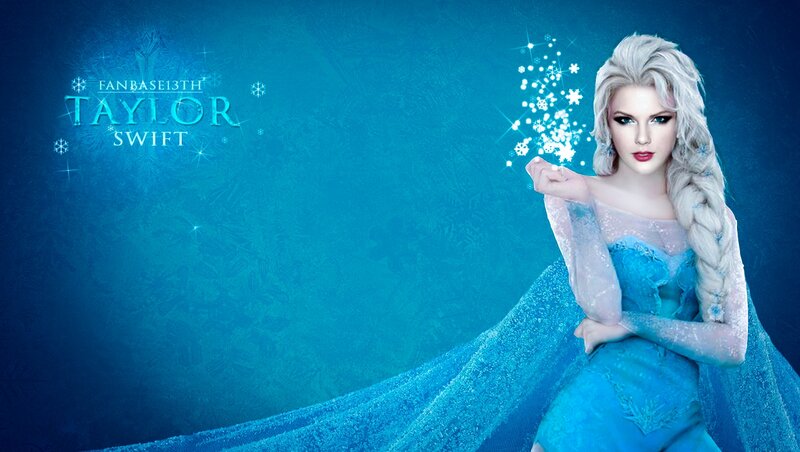 Woman in Blue Dress — Dramatic, Winter, Digital Art, Snowflakes