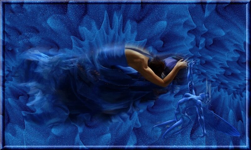 Woman in Blue Dress — Dreamy, Digital Art
