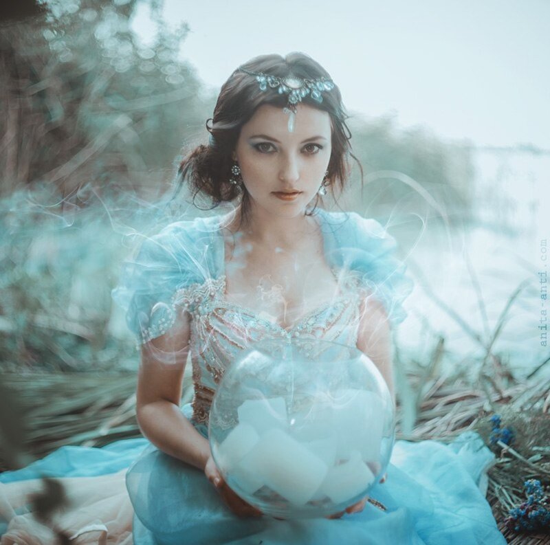 Woman in Blue Dress — Ethereal, Photograph