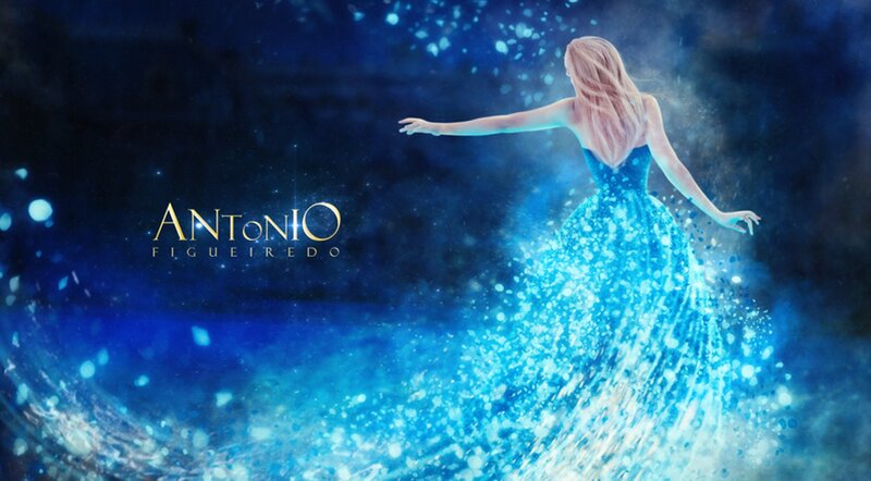 Woman in Blue Dress — Magical, Digital Art, Sparkles