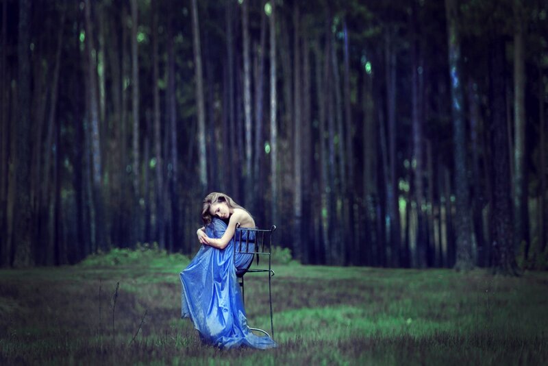 Woman in Blue Dress — Melancholic, Night