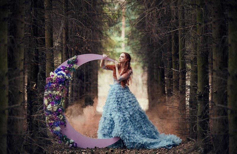 Woman in Blue Dress — Mystical, Afternoon