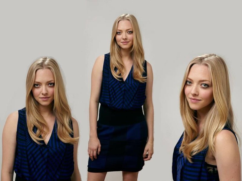 Woman in Blue Dress — Neutral, Photograph, Blonde Hair, Blue Dress