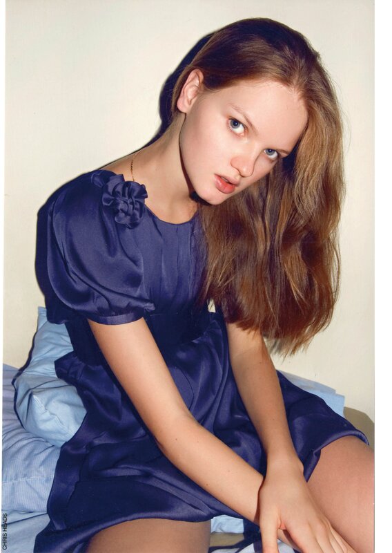 Woman in Blue Dress — Neutral, Photograph, Pillow, Wall