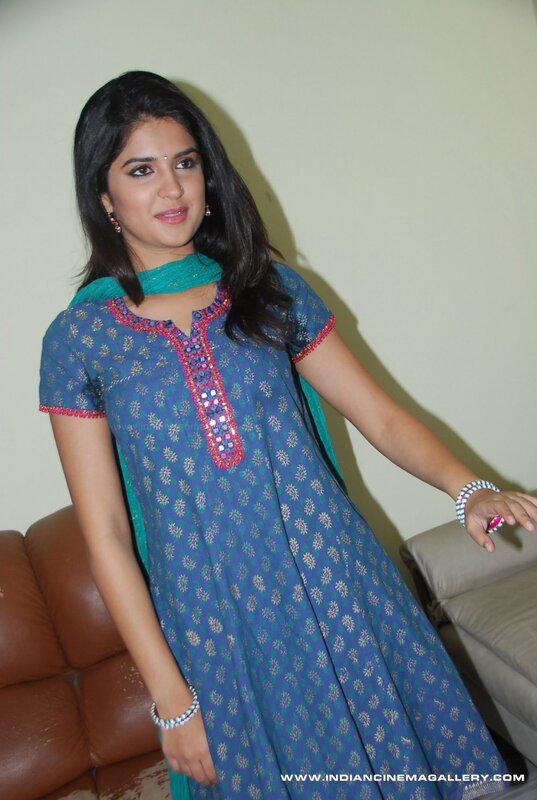 Woman in Blue Dress — Neutral, Photograph, Sari