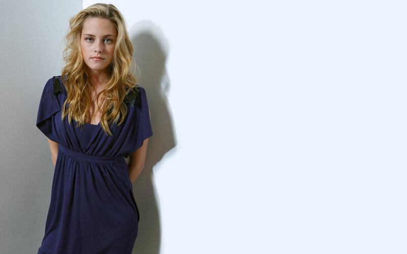 Woman in Blue Dress — Neutral, Photograph, Wall, Shadow