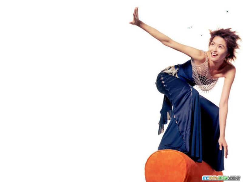 woman in blue dress on orange ball