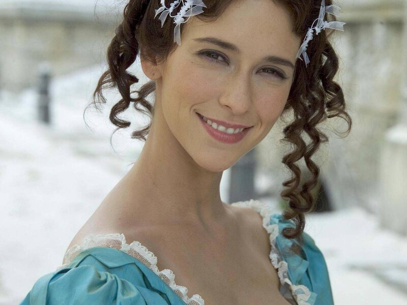 Woman in Blue Dress — Serene, Winter, Photograph, Curly Hair