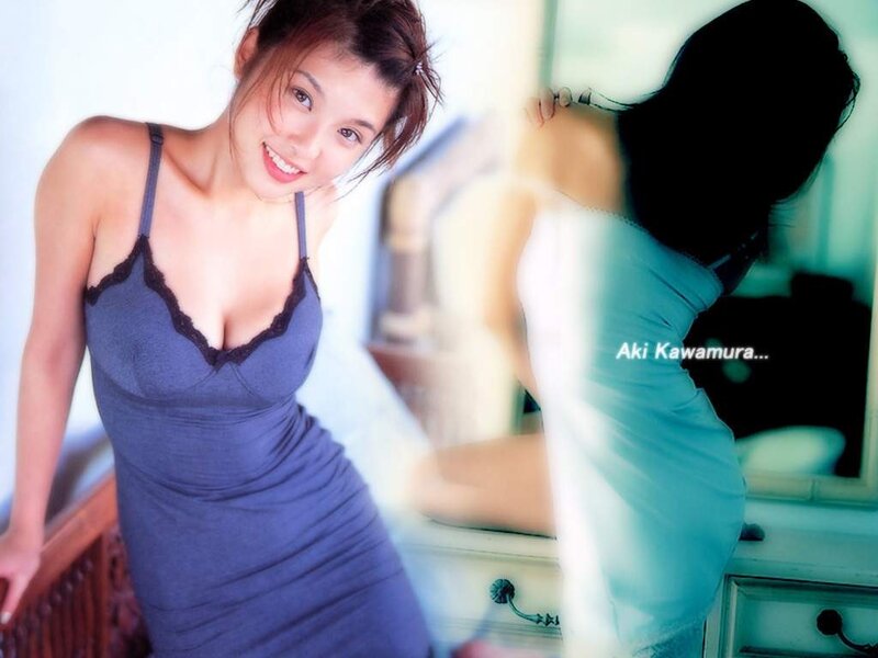 Woman in Blue Dress — Smiling, Photograph, Mirror
