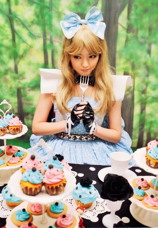 Woman in Blue Dress — Whimsical, Photograph, Cupcakes