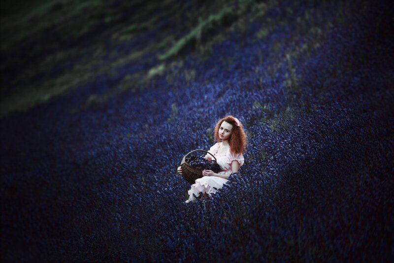 Woman in Blue Field