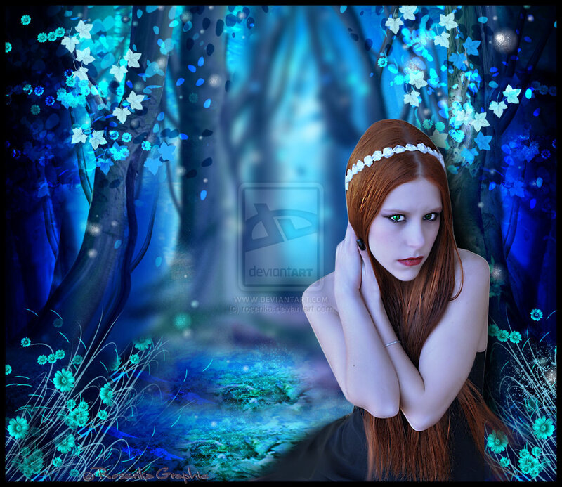 Woman in Blue Forest — Mystical