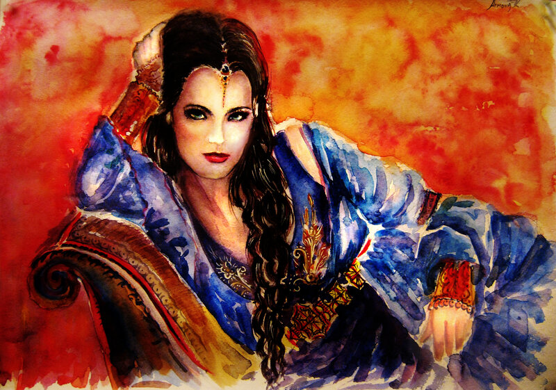Woman in Blue Garment — Dramatic