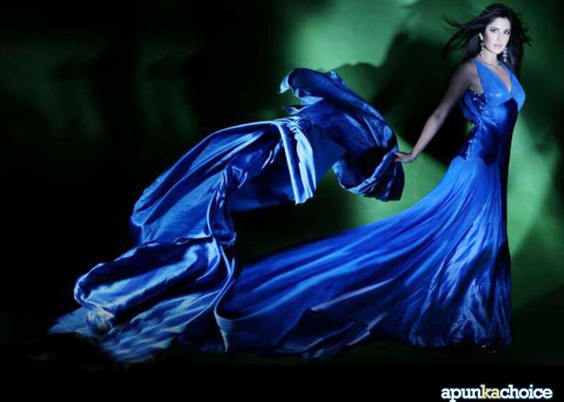 woman in blue gown
