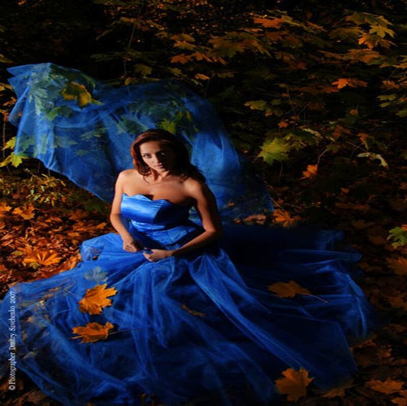 Woman in Blue Gown — Dramatic, Autumn