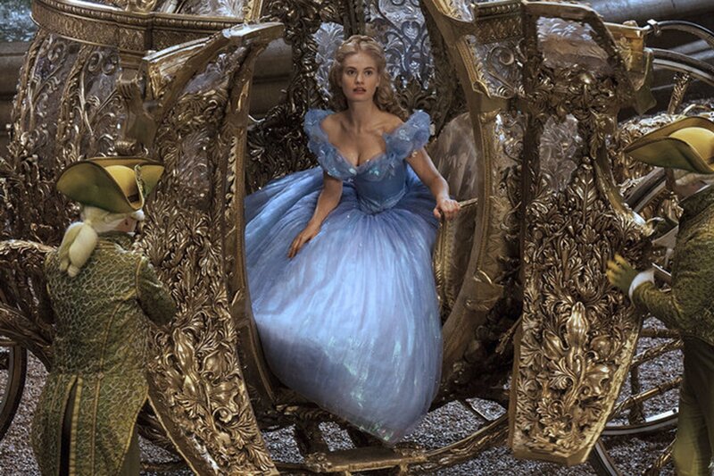 Woman in Blue Gown — Dramatic, Photograph, Carriage, Servants
