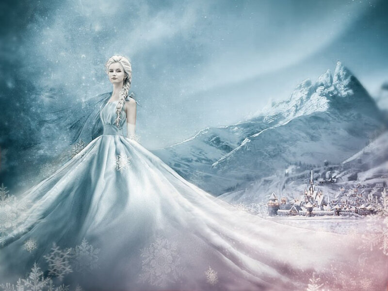 Woman in Blue Gown — Dramatic, Serene