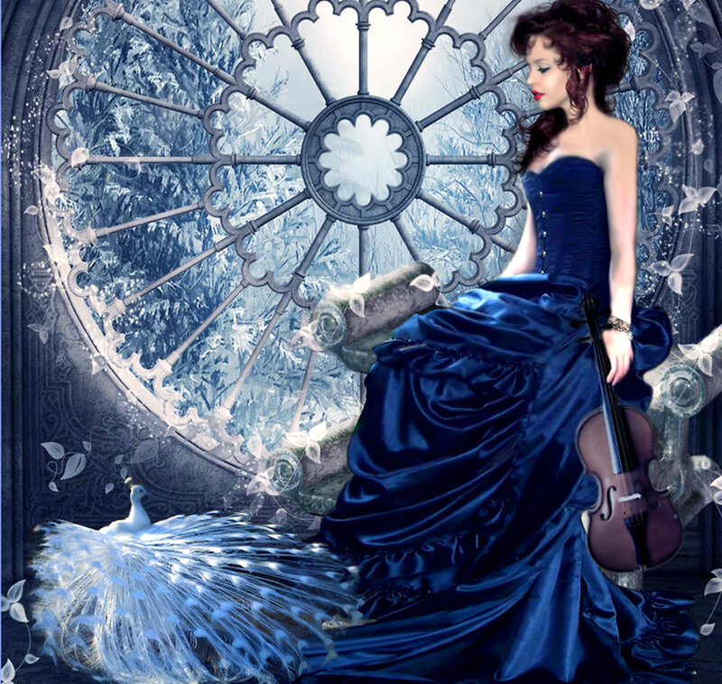 Woman in Blue Gown — Dramatic, Winter