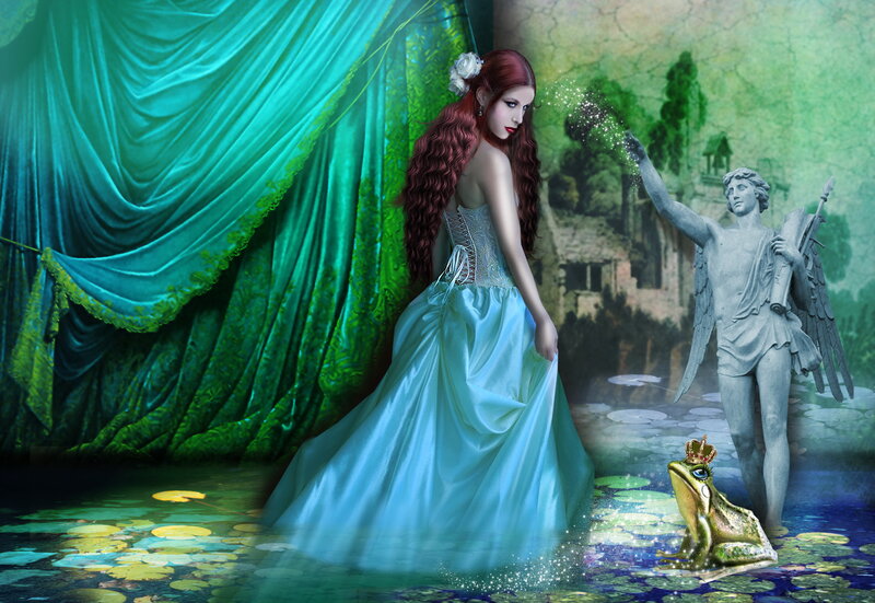 Woman in Blue Gown — Fantasy, Digital Art