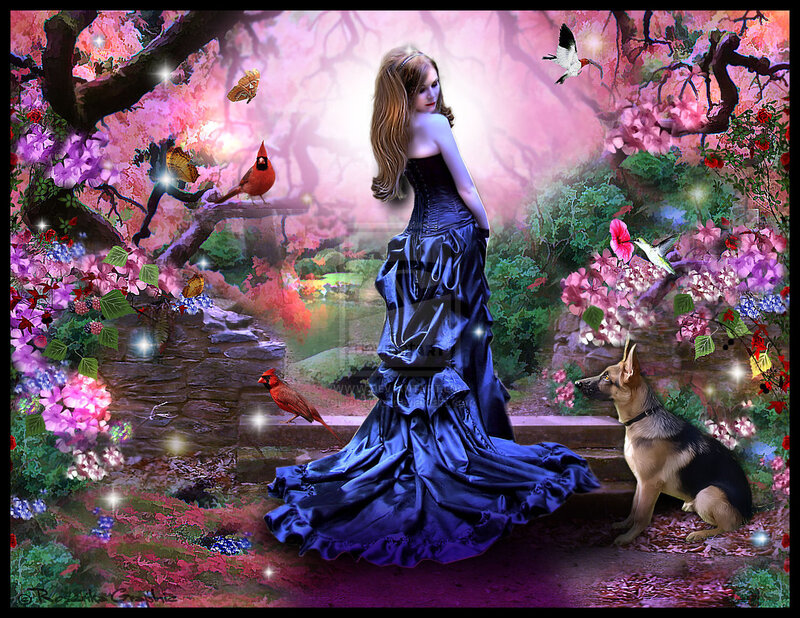 Woman in Blue Gown — Fantasy, Spring