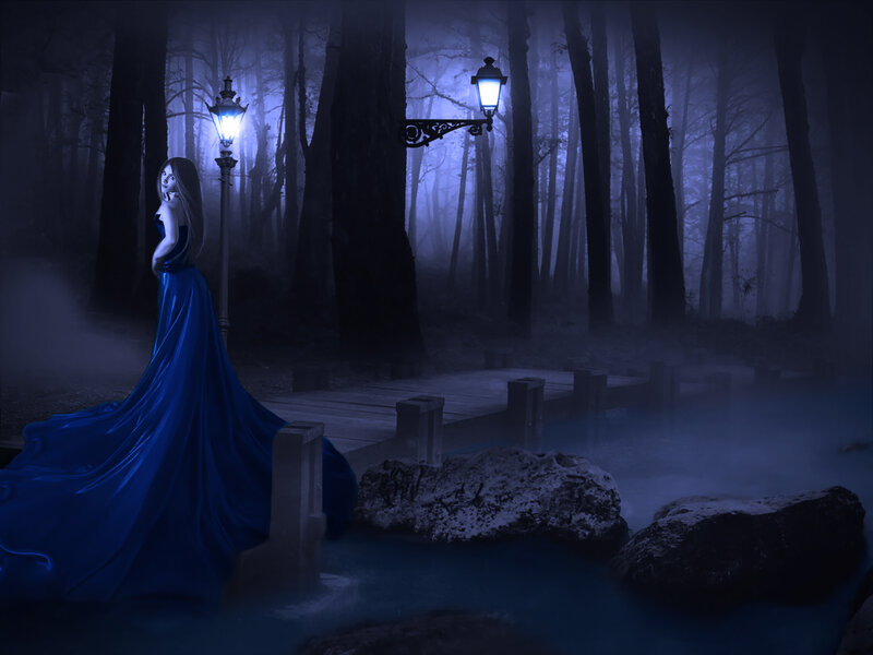 Woman in Blue Gown — Mysterious
