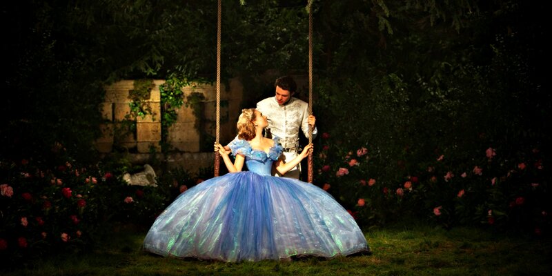 Woman in Blue Gown on Swing