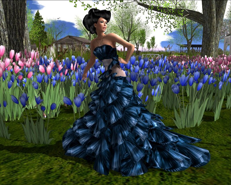 Woman in Blue Gown — Serene, Spring