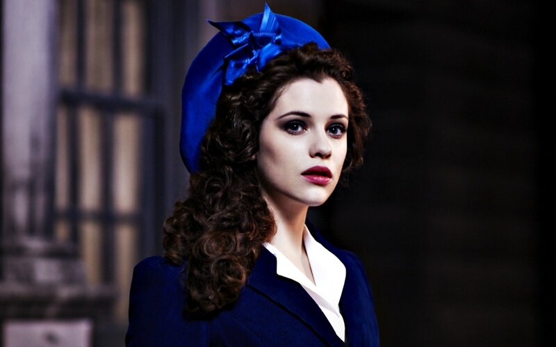 Woman in Blue Hat — Dramatic, Photograph