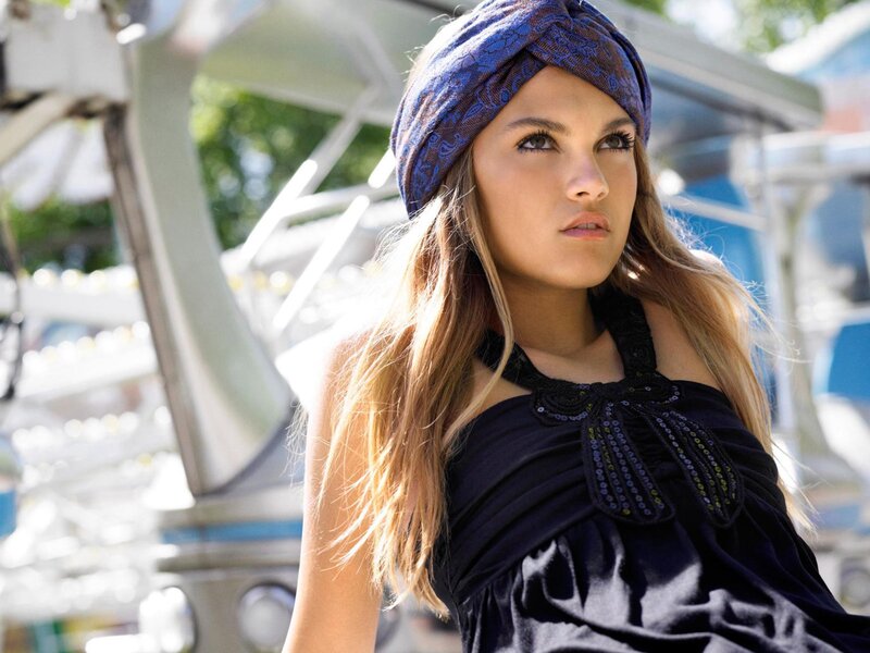 woman in blue headscarf