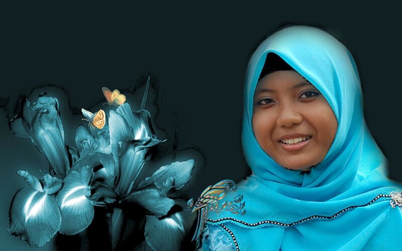 Woman in Blue Hijab — Serene