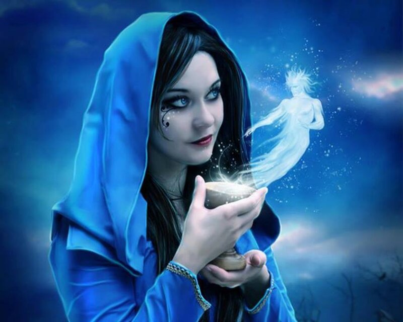 Woman in Blue Hood — Mystical
